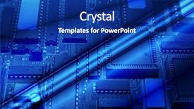  Presentation with high technology - PPT theme consisting of binary flow - high technology - computer electronics background and a navy blue colored foreground