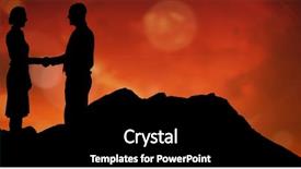  Presentation with digital anthropology - Cool new presentation design with binary number clouds - digital composite of silhouette coworkers backdrop and a black colored foreground