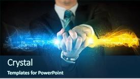  Presentation with colorful hands - Slide deck with binary number clouds - man holding colorful glowing data background and a  colored foreground