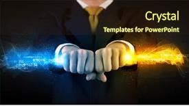  Presentation with colorful hands - Slide deck having binary number clouds - man holding colorful glowing data background and a  colored foreground