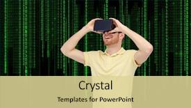  Presentation with virtual technology - PPT theme featuring binary numbers free - 3d technology virtual reality entertainment background and a  colored foreground