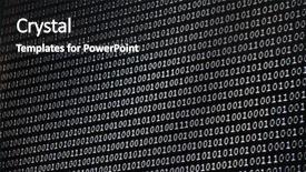 Presentation with abstract numbers - Presentation design having binary numbers one and zero background and a dark gray colored foreground