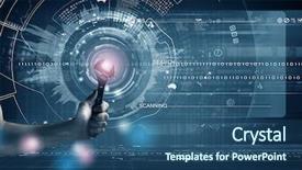  Presentation with mechanism - Slides consisting of binary serach - close up of hand background and a ocean colored foreground