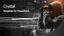  Presentation with privacy - Amazing PPT theme having binary serach - protect your privacy backdrop and a dark gray colored foreground