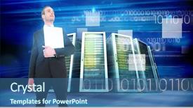  Presentation with altar server - Beautiful slide deck featuring binary stars - businessman looking up holding laptop backdrop and a ocean colored foreground