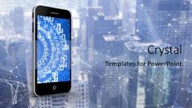  Presentation with 3d graphics - Amazing presentation design having binary stars - smartphone in front of digital backdrop and a light blue colored foreground