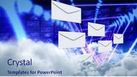  Presentation with triangle - PPT theme with binary tunnel - graphic of envelopes on white background and a light blue colored foreground