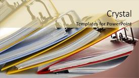  Presentation with bright white - Cool new PPT theme with binder - bright office folders isolated backdrop and a blonde colored foreground