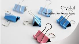  Presentation with binder - Cool new PPT theme with binder clips isolated on white backdrop and a white colored foreground