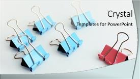  Presentation with binder - Presentation theme featuring binder clips isolated on white background and a white colored foreground