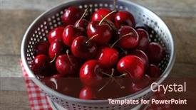  Presentation with cherry - PPT layouts having bing-cherry-fruits-american-sweet background and a wine colored foreground