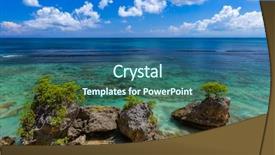  Presentation with indonesia - Theme enhanced with bingin beach in bali indonesia background and a ocean colored foreground