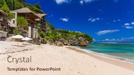  Presentation with indonesia - Presentation design featuring bingin-beach-in-bali-indonesia background and a lemonade colored foreground
