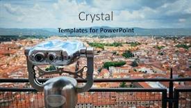  Presentation with binocular - Cool new PPT theme with binocular-at-top-of-duomo backdrop and a light blue colored foreground