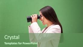  Presentation with binocular - Beautiful slide deck featuring binocular on color background backdrop and a  colored foreground