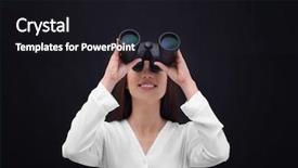  Presentation with binocular - Beautiful slide set featuring binocular on dark background backdrop and a black colored foreground
