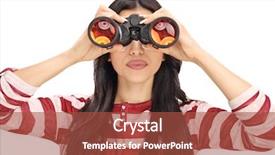  Presentation with black woman - Beautiful PPT layouts featuring binoculars isolated on white background backdrop and a red colored foreground