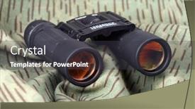  Presentation with hunting camouflage - Colorful slide set enhanced with binoculars-on-camouflage-background backdrop and a dark gray colored foreground