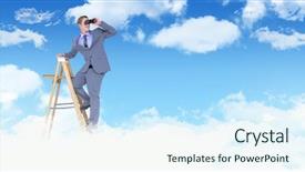  Presentation with ladder and sky - Cool new presentation with binoculars while standing on ladder backdrop and a cool aqua colored foreground