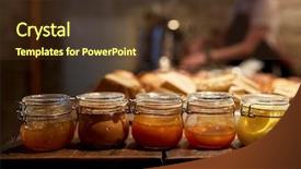  Presentation with bio - Colorful PPT layouts enhanced with bio business - food cooking and gourmet concept backdrop and a tawny brown colored foreground