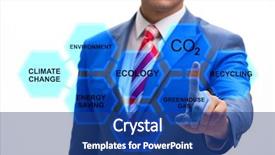  Presentation with ecology - Cool new slide deck with bio carbon - businessman in ecology and environment backdrop and a ocean colored foreground