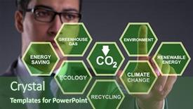  Presentation with ecology - PPT theme enhanced with bio carbon - businessman in ecology and environment background and a forest green colored foreground