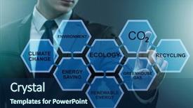  Presentation with ecology - Slide set with bio carbon - businessman in ecology and environment background and a ocean colored foreground
