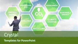  Presentation with ecology - Colorful slide deck enhanced with bio carbon - businessman in ecology and environment backdrop and a tawny brown colored foreground