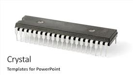  Presentation with chip - Beautiful presentation theme featuring bio chips - computer chip isolated on white backdrop and a white colored foreground