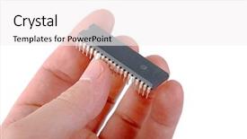  Presentation with chip - Audience pleasing PPT theme consisting of bio chips - computer chip isolated on white backdrop and a white colored foreground