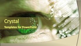 Presentation with fiber optics - Presentation theme consisting of bio chips - eye and electronic circuit background and a tawny brown colored foreground