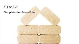  Presentation with wood ash - Beautiful presentation theme featuring bio chips - wood sawdust briquettes isolated backdrop and a white colored foreground