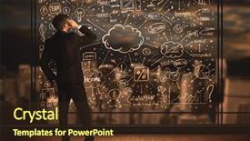  Presentation with business plan - PPT layouts with bio data - businessman drawing business plan background and a tawny brown colored foreground