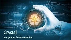  Presentation with scientist - Amazing theme having bio data - close up of scientist hand backdrop and a ocean colored foreground