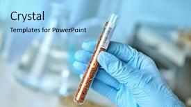  Presentation with sample - Cool new theme with bio data - hand in glove holding groat backdrop and a light blue colored foreground