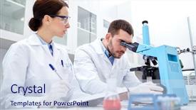  Presentation with reagent - Theme with bio data - science chemistry technology biology background and a sky blue colored foreground