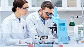  Presentation with clinical research - Beautiful slide deck featuring bio data - science chemistry technology biology backdrop and a light blue colored foreground