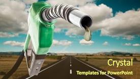  Presentation with drop - Slide set enhanced with bio diesel - green gas pump with one background and a tawny brown colored foreground