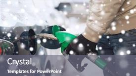  Presentation with bio fuel - Theme with bio diesel - transportation tanking people and vehicle background and a gray colored foreground