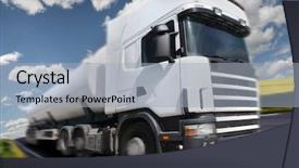  Presentation with diesel - Cool new presentation theme with bio diesel - truck driving on country-road motion backdrop and a light blue colored foreground