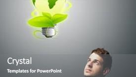  Presentation with eco - Slides consisting of bio energy - young businessman holding virtual eco background and a gray colored foreground