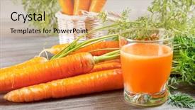  Presentation with juice - Presentation theme with bio food - carrot juice in glass background and a yellow colored foreground