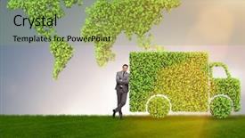  Presentation with electric car - PPT layouts having bio fuels - electric car concept in green background and a yellow colored foreground