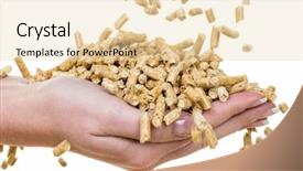  Presentation with energy - PPT theme consisting of bio fuels - hand with pellets background and a lemonade colored foreground
