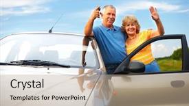  Presentation with happy new year 2022 - Audience pleasing theme consisting of bio fuels - smiling happy elderly couple backdrop and a mint green colored foreground