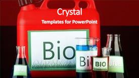  Presentation with vials - Cool new slide deck with bio fuels in canister and vials on red background backdrop and a crimson colored foreground