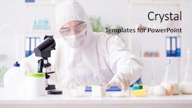  Presentation with testing - Cool new presentation theme with bio hazard - food scientist testing new stuff backdrop and a light gray colored foreground
