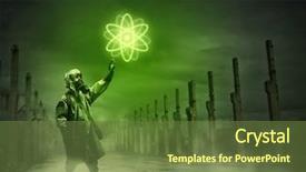  Presentation with radioactivity - Cool new theme with bio hazard - man in respirator against nuclear backdrop and a tawny brown colored foreground