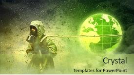  Presentation with hazard - PPT theme consisting of night in full moon background and a ocean colored foreground