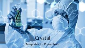  Presentation with hazardous - Amazing slide set having bio hazard - science graphic against scientist backdrop and a light blue colored foreground